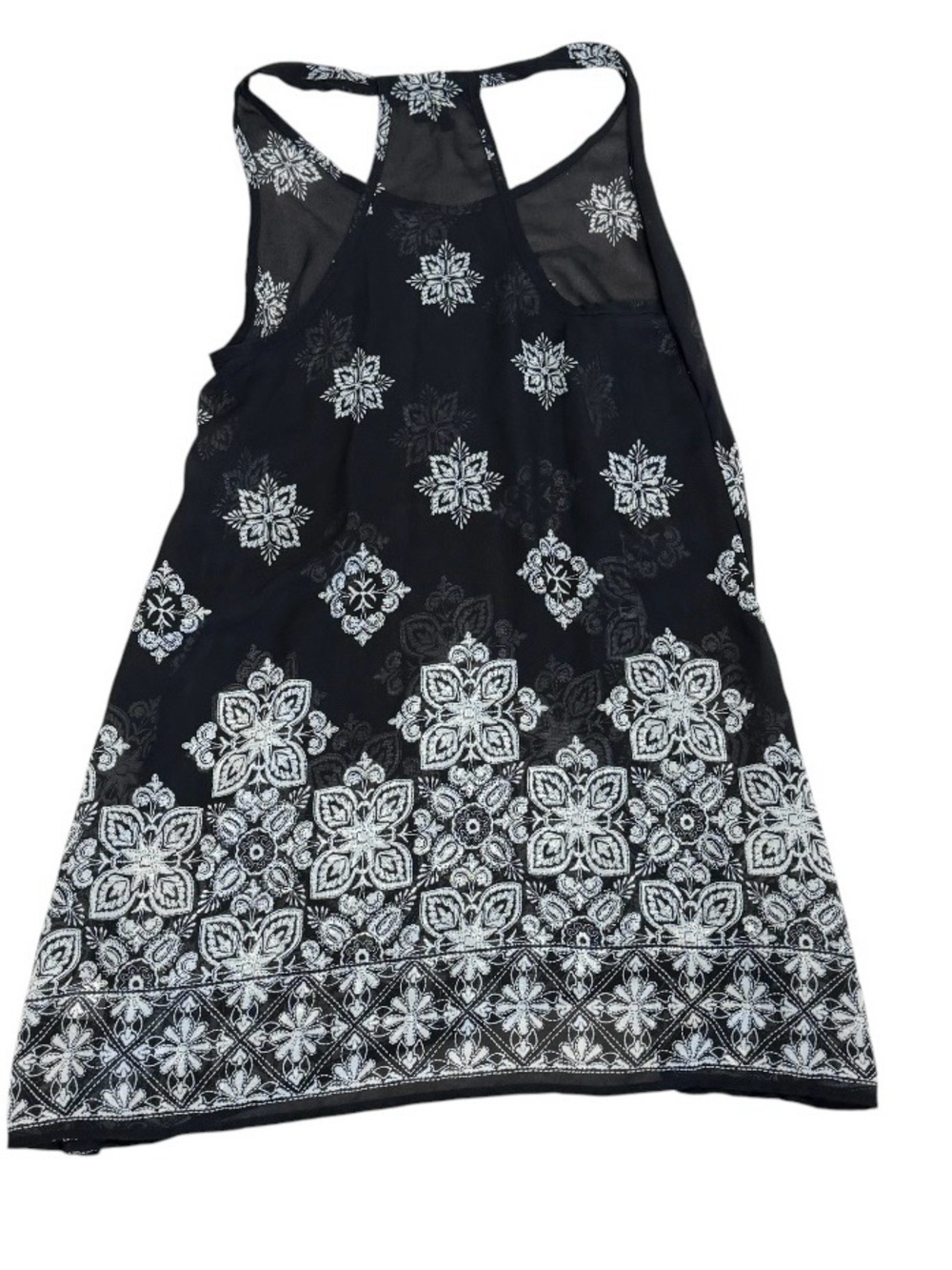 Portocruz Black White Floral
Boho Swing Tank Top Sheer Racerback Beach Cover‎ Up - Picture 5 of 8